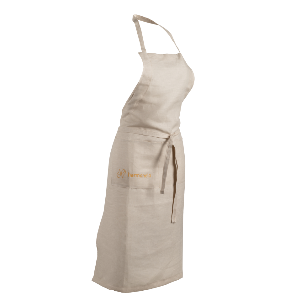 Cooking apron made of hemp fabric - beige